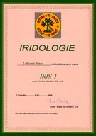 Certifikát Iridológie 1